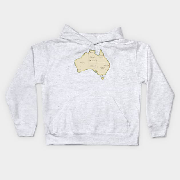 Map of Australia Kids Hoodie by nickemporium1